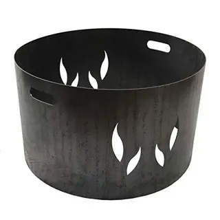 Wida Feuerstelle 68 cm rund für Holzkohle und Holz, Öl gerieben oder Pulverbeschichtet, Modern, Feuerschale 70 cm