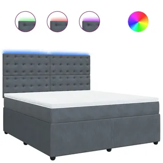 vidaXL Boxspringbett 180 x 200 cm Dunkelgrau