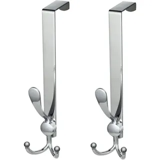 Kleiderständer Für Die Tür, 2 Stück Türhaken Aus Edelstahl Ohne Bohren, Türhaken Für Schlafzimmer, Badezimmer, Küche (breite 4,5 Cm, Silber)