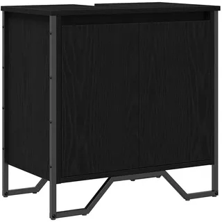 vidaXL Waschbeckenschrank mit Tür 60 x 60 x 35 cm Schwarz