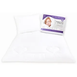 Baby Comfort Anti Allergie Bettbezug und Kissen Set 120 x 90 cm für Kinderbett Weiß (12 Monate+)