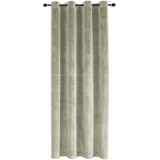 Haus und Deko Gardine Vorhang Ösen Verdunkelung 140x245 cm Samt weich blickdicht Gardine, Ösen (1 St), Polyester beige