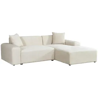 Home Deluxe Eckcouch Cord 2-Sitzer Beige