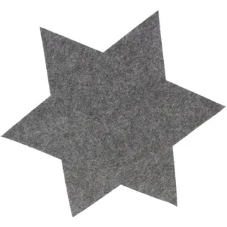 6 x Filzsterne in verschiedenen Größen und Farben Ø 15 cm, 20 cm, 35 cm - Dekosterne für Weihnachten - Platzdeckchen - Untersetzer - Platzset - Tischset Farbe Grau, Größe Ø 15 cm