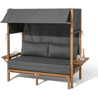 Tchibo - Lounge-Strandkorb mit ausziehbarem Fußteil - 160x85,5x170,5cm - anthrazit -