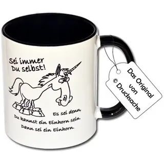 Funtasse Motivtasse Tasse mit Aufdruck Einhorn"Sei immer Du selbst! Es sei denn, Du kannst ein Einhorn sein. Dann sei ein Einhorn."