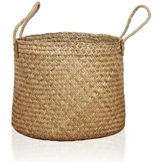 Lycce Wäschekorb Aufbewahrungsbox RONG Wäschekorb Seegras mit praktischen Tragegriffen, drei verschiedene Größen 40 l | 40 cm x 33 cm