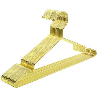 SONGMICS Kleiderbügel aus Metall, 20 Stück, stilvoll verchromt, rostbeständig, platzsparend, 42 cm lang, Gold CRI044G01