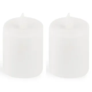 Novaliv LED Kerze Outdoor 2x weiß Grablichter LED mit Batterie Dauerkerze LED Kerzen flackernde Flamme Dauerbrenner LED Friedhofskerze Ambientebeleuchtung Gedenkkerze