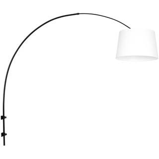 Steinhauer Wandleuchte Sparkled Light 1-flammig Schwarz matt / weißer Schirm 160x45cm