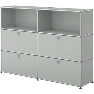 USM Haller Sideboard mit 4 Klapptüren und 2 offenen Fächern lichtgrau