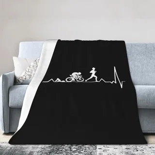 934 Kuscheldecke Triathlon-Herzschlag Sofa Decken Luxuriöse Decke Sofa Extra Weich Fleece Decke Für Zuhause, Reisen, Strand 125x150cm