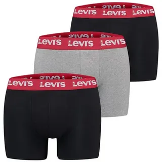 Levi's Repeat Logo Boxershorts Schwarz / Grau Combo L 3er Pack