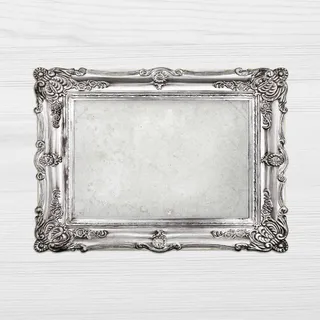 Framepad - Tischset I Platzset abwaschbar - 'Venedig' Silber - in stilvoll eleganter Bilderrahmen-Optik aus erstklassigem Vinyl - 44 x 32 cm - Made in Germany