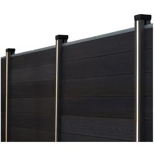 Home Deluxe Nutleiste mit Solar LED Beleuchtung 8er Set Gummi 7,5 x 2,5 cm grau/schwarz