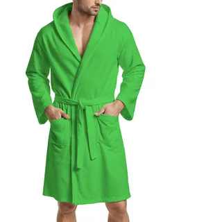 PETTI Artigiani Italiani - Bademantel Microfaser, Bademantel Herren, Bademantel Microfaser Herren, Bademantel Damen, Bademantel Microfaser Damen, Grün, XXL, 100% Mikrofaser