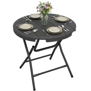 Outsunny Gartentisch Ø 80 x 73 cm Silber