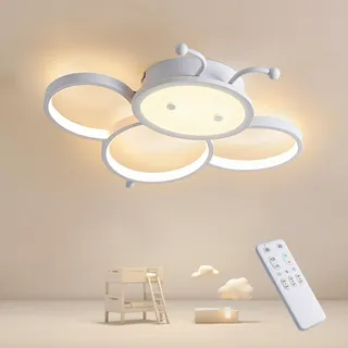 KAUCQI 40CM Kinderzimmer Lampe Decke LED Deckenlampe Schlafzimmer Dimmbar mit Fernbedienung Nachtlichtfunktion 3000K-6000K Biene Deckenleuchte für Kinder Deckenlampe