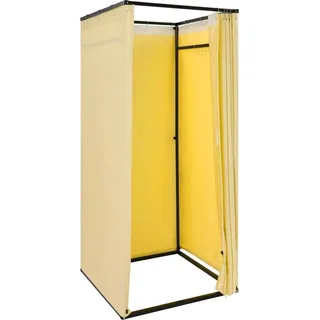 Mobile Umkleidekabine - Anprobekabine mit Vorhang - 85×85×200 cm - Vielseitig nutzbar - Wiederverwendbar - Gelb - Gelb