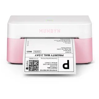 MUNBYN Bluetooth Etikettendrucker DHL, Label Printer 4x6, 403B, Rosa | Thermischer Labeldrucker, Kompatibel mit Shopify, Etsy, DHL, Evri, DPD, UPS, FedEx, Kabellose Verbindung