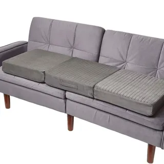 Homescapes Sitzauflage Velours 100 x 50 cm Grau