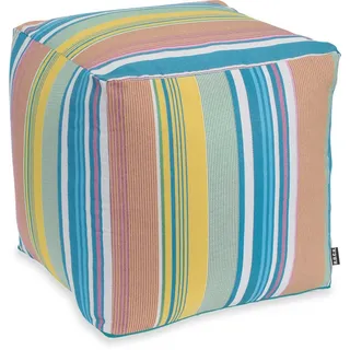 H.O.C.K. Sitzhocker H.O.C.K. Milane Bean Cube Pouf 40x40x40cm blau/ rosa / gelb / weiß, Hocker, Barhocker & Sitzhocker, Pouf, Badhocker, Wohnzimmer Hocker blau|bunt|gelb|rosa