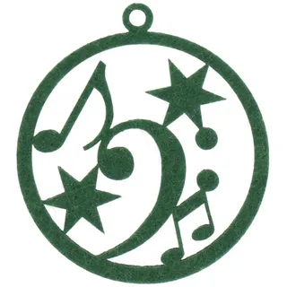 mugesh Weihnachtsbaumkugel Weihnachtskugel Filz Bassschlüssel, für Musiker grün