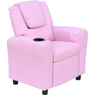 HOMCOM Kindersofa mit Liegefunktion für Kinder 3-6 Jahre, Rosa, mit Becherhalter, 62x56x69cm, gemütlich & praktisch   Aosom.de