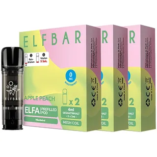 ELFBAR ELFA Prefilled Pod x 2 - Apple Peach 0.0% , 3er Pack