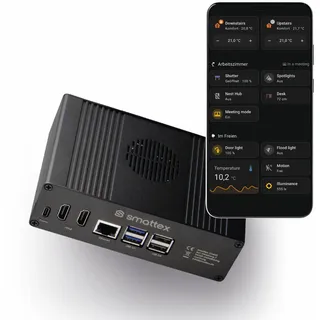 smattex Home Assistant Plug & Play Set Raspberry Pi 5 4 GB RAM 128 GB SSD Schwarz