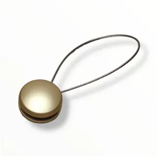 nodeko Magnethalter für Gardinen Raffhalter mit Magnet Ø 28 mm, mit Drahtschlaufe, Vorhänge und Gardinen, Gardinenmagnet goldfarben