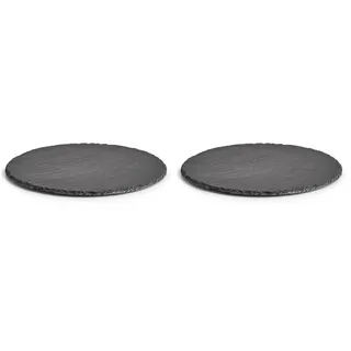 Zeller 24512 Servierplatte, rund, Schiefer, ca. Ø 30 x 0,4-0,6 cm