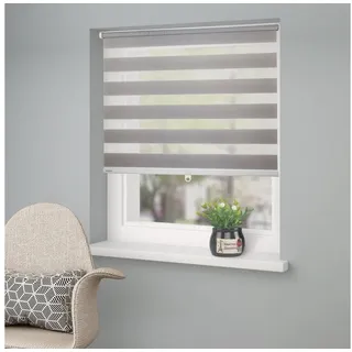 Doppelrollo Jan, OTTO home, Lichtschutz, ohne Bohren, freihängend, Klemmfix, Rollo, Fixmaß, Klemmfix, uni, monochrom, basic, schnurlos grau 110 cm x 130 cm