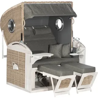 SUNNY SMART Strandkorb, Volllieger, LxBxH: 98x135x160 cm, weiß - weiss