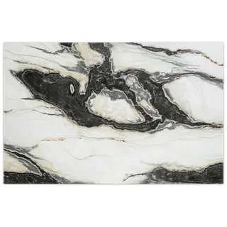 Wallario Teppich Schwarz-Weiße Marmor-Optik, rechteckig, rutschfest schwarz 90 cm x 140 cm