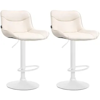 CLP Barhocker Vonore 2er Set höhenverstellbar drehbar  creme/weiß