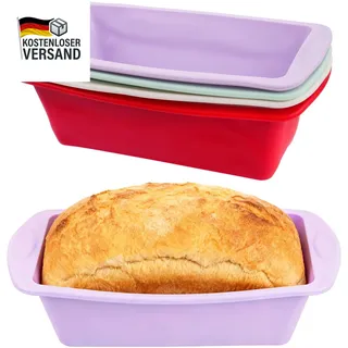 4 Stück Backform Rechteckig Silikonbackform Kastenform Silikon Kuchenform Kasten