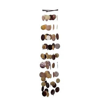Relaxdays Capiz Windspiel mit Muschel-Girlanden 117 cm Bunt