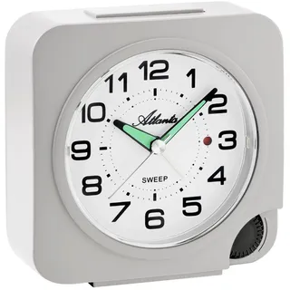 Atlanta Quarzwecker ohne Ticken Licht Snooze Alarmindikator Fronteinstellung - 2171/4 (Grau)
