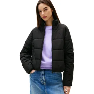 Tommy Jeans Damen Pufferjacke mit Stehkragen, Schwarz (Black), 6XL