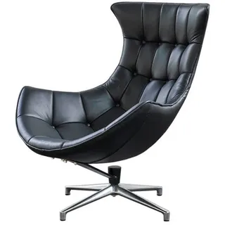 KAWOLA Drehsessel SKIO Leder 75 x 75 x 75 cm Schwarz