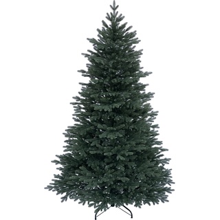 RS Trade HXT 1418 240 cm künstlicher 100% PE Spritzguss Weihnachtsbaum (Ø ca. 147 cm) mit ca. 6980 Spitzen, schwer entflammbarer Tannenbaum mit Schnellaufbau Klappsysem, inkl. Metall Ständer