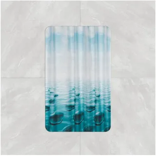 Ekershop Badematte Stein im Meer Badteppich Badvorleger für Dusche WC Duschvorhang, rutschhemmend beschichtet, fußbodenheizungsgeeignet, schnell trocknend, Polyester, 60 cm x 100 cm 60 cm x 100 cm
