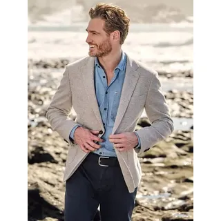 engbers Herren Freizeit-Sakko Beige slim fit gemustert - 46