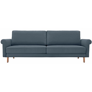 hülsta sofa 3-Sitzer »hs.450«, modern Landhaus, Breite 208 cm, Füße in Nussbaum blau|grau
