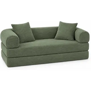 Anwick Schlafsofa Cord 195 cm – Boneless Couch ohne Montage | Weicher Cordbezug, hochdichter Schaum, Sofa & Gästebett für 2-3 Personen, vakuumverpackt, 48-72 Std. zur Entfaltung