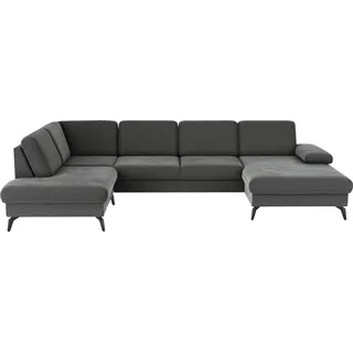 sit&more Wohnlandschaft SIT & MORE "Morris Jubi", braun (schlamm), B:335cm H:82cm T:212cm, 95% Polyester 5% Polyamid, Sofas, Wohnlandschaft, wahlweise mit Armteilverstellung, Bettfunktion & Bettkasten