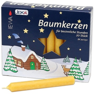 Ebersbacher Kerzenfabrik Bienenwachskerze 1 Päckchen - 20 Baumkerzen - Ø 13 mm Länge 105 mm - 20 / 250 - Natur
