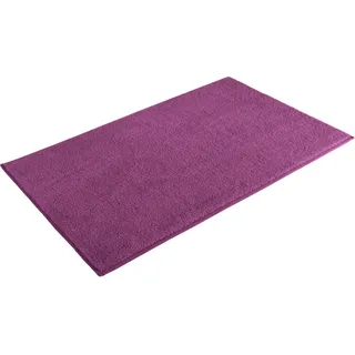 OTTO home Badematte Vanessa, Badvorleger, Badezimmer Teppich, Höhe 10 mm, rutschhemmend beschichtet, schnell trocknend, strapazierfähig, fußbodenheizungsgeeignet, Polyester, rechteckig, Badteppich, weiche Haptik, unifarben lila rechteckig | 80 cm x 150 cm x 10 mm