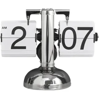 Minimalistischer Retro-digital-klappwecker, Mechanischer Automatik-klappwecker (ca. 30 Cm), Tischuhr Für Zuhause, Wohnzimmer, Weiß.